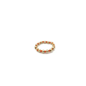 3mm Waterproof Stretch Ring Color Crush Newport ORANGE & Gold Filled