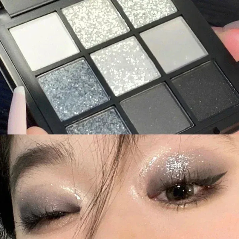 9 Colors Punk Smokey Matte Glitter Eyeshadow Palette