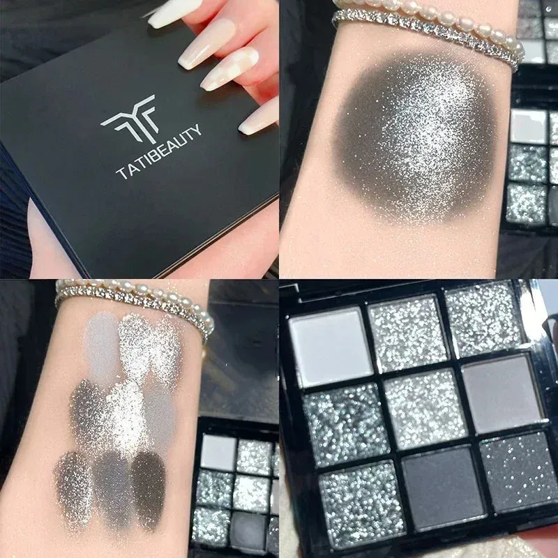 9 Colors Punk Smokey Matte Glitter Eyeshadow Palette