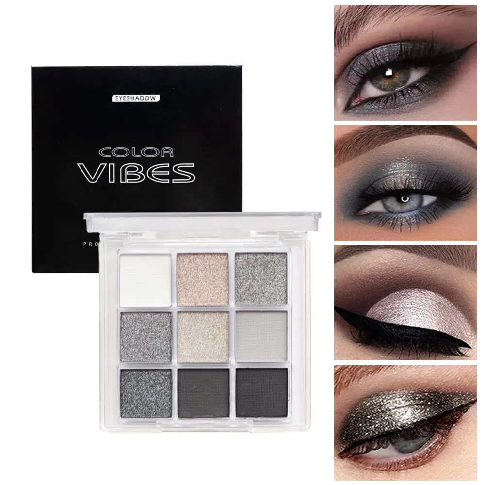 9 Colors Punk Smokey Matte Glitter Eyeshadow Palette