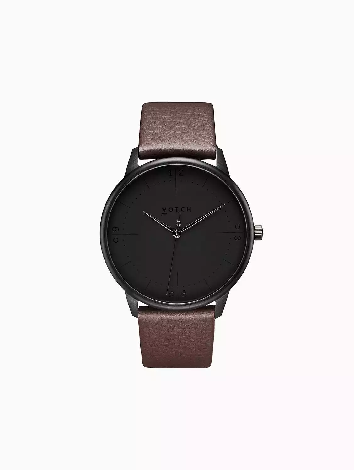 Aalto Watch with Black Dial | Brown Vegan Leather Strap