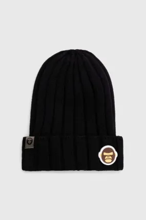 AAPE beanie Basic Aldo Badge black color AHT5245