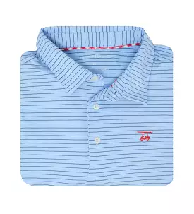 Albatross Polo - Heather Bell w/ Navy Pinstripes