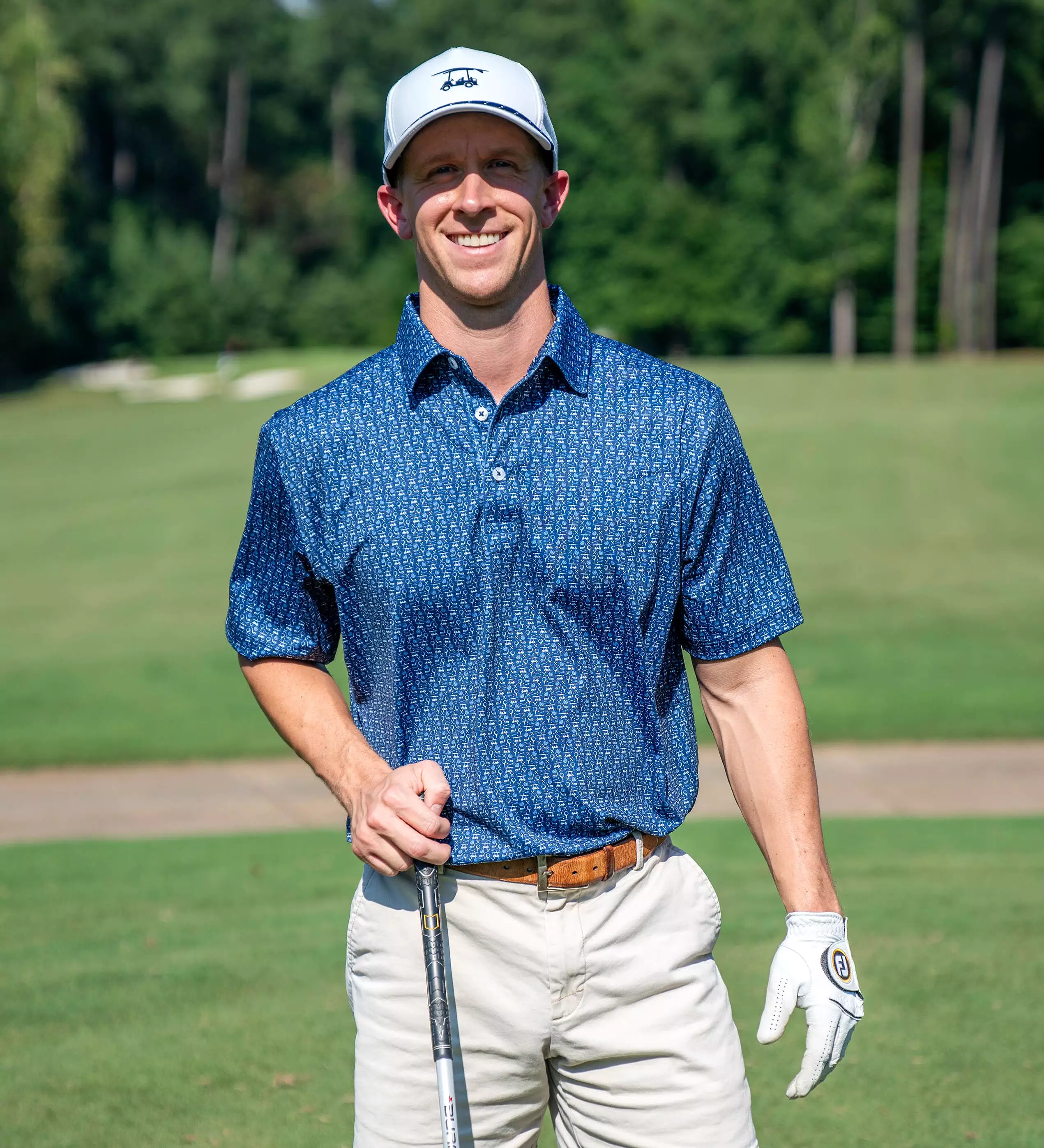 Albatross Polo - Medieval w/ All-Over Golf Pattern