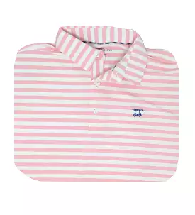 Albatross Polo - Pink / White Wide Stripe