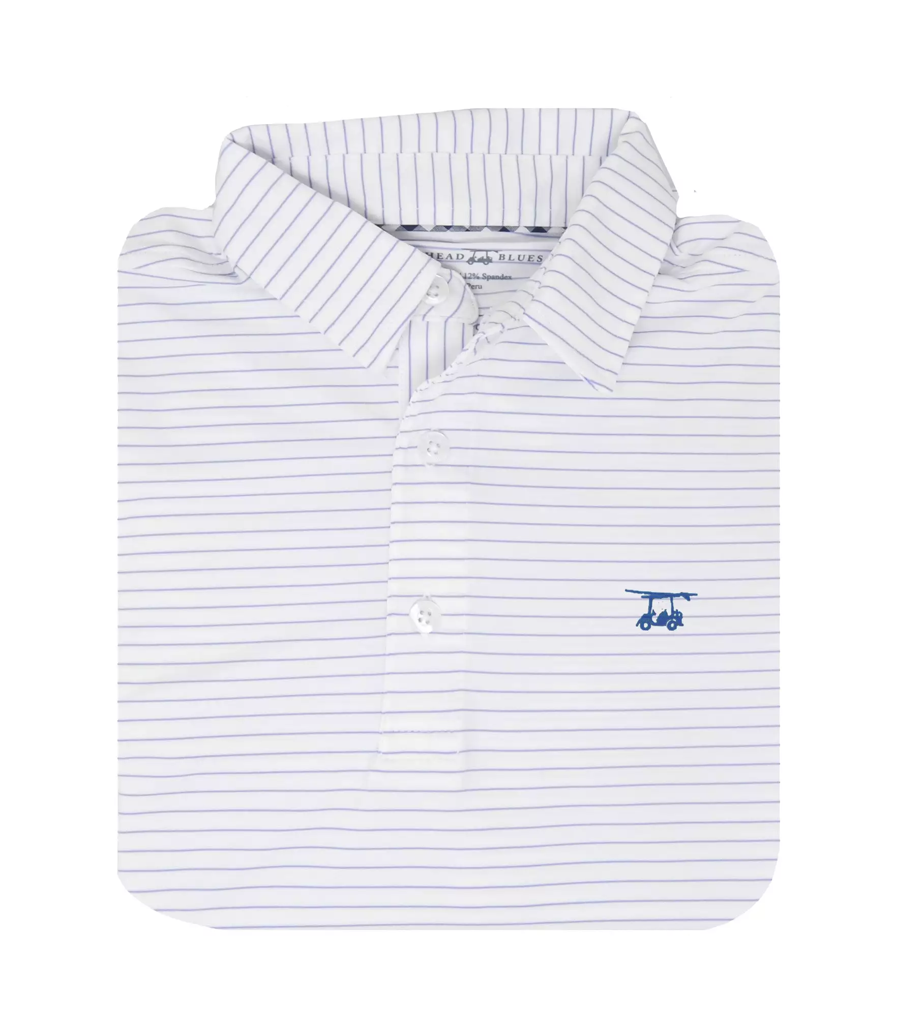 Albatross Polo - White w/ Lavender Stripes