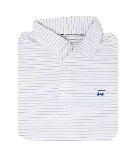 Albatross Polo - White w/ Lavender Stripes