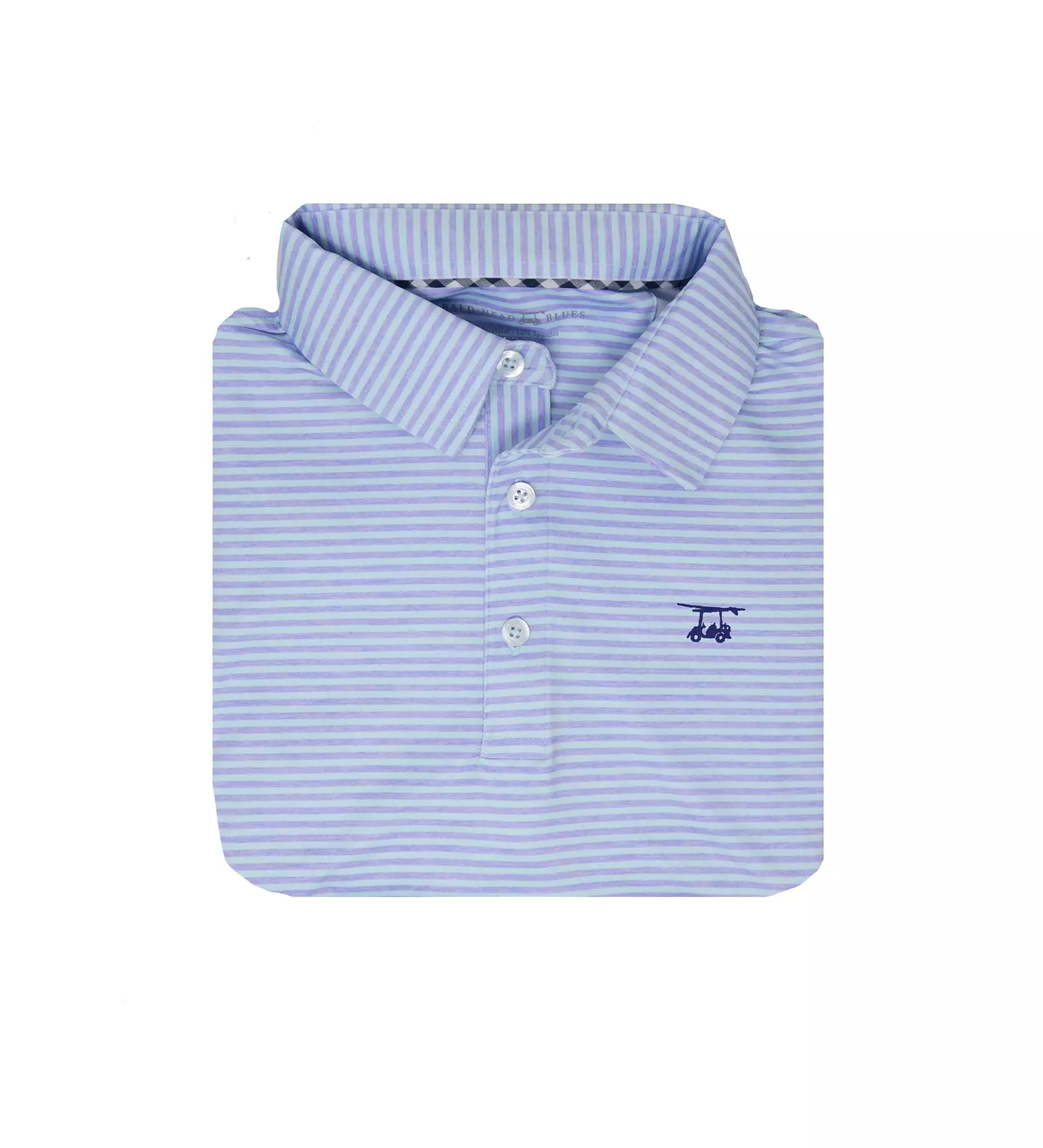 Albatross Youth Polo - Seaglass w/ Heather Lavender Stripes