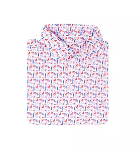 Albatross Youth Polo - White w/ Americana Print