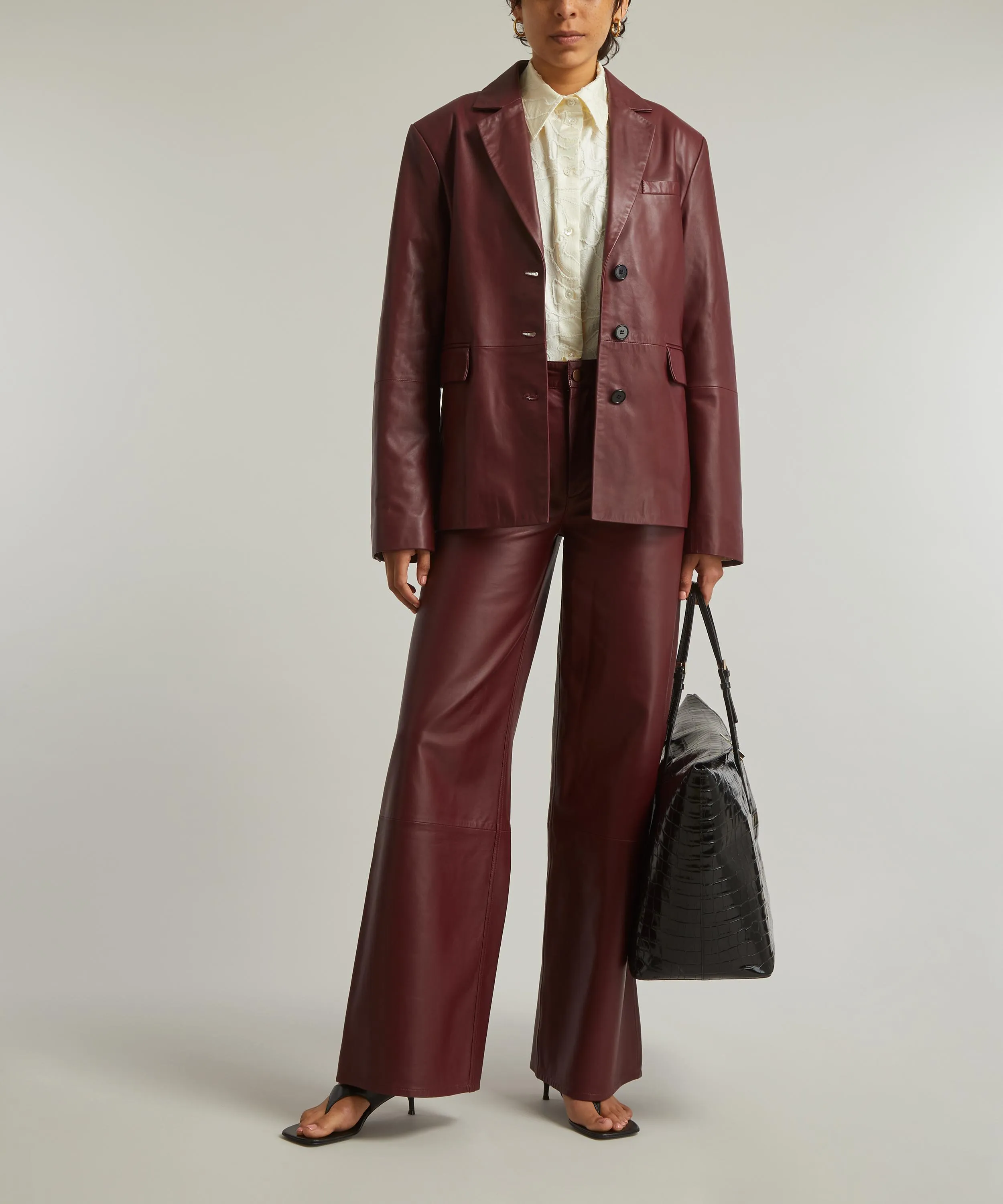 Aldo Burgundy Plongé Leather Blazer