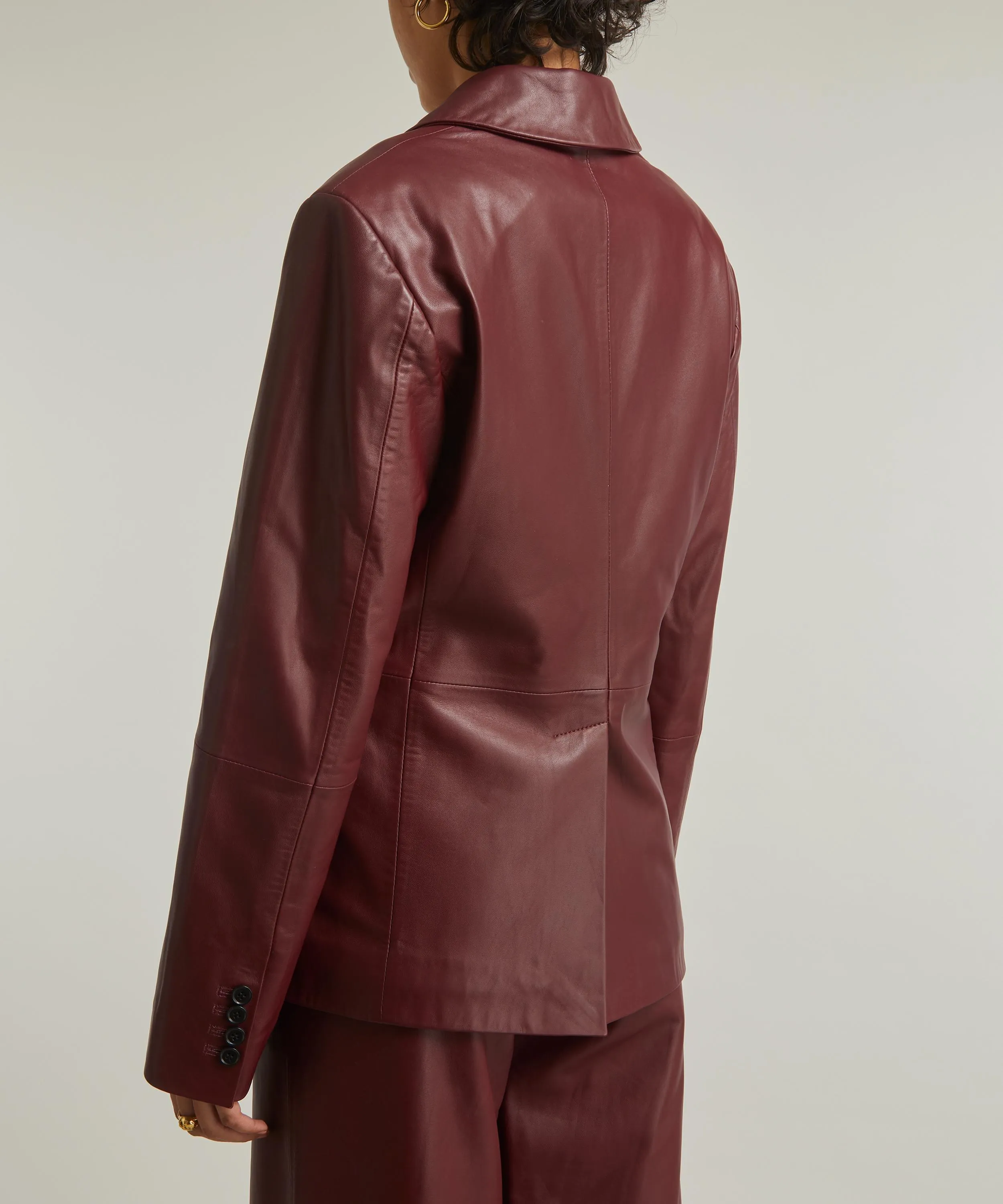 Aldo Burgundy Plongé Leather Blazer