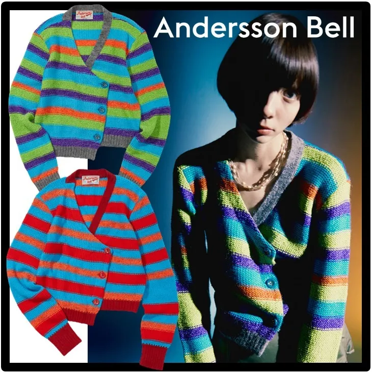 ANDERSSON BELL  |Casual Style Unisex Street Style Logo Cardigans