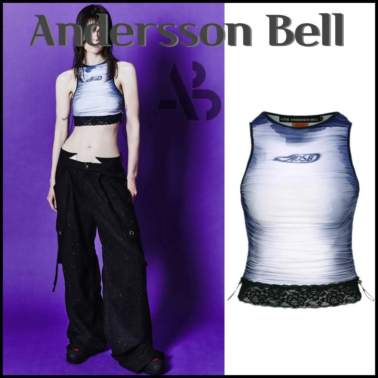 ANDERSSON BELL  |Crew Neck Nylon Sleeveless Street Style Tanks & Camisoles