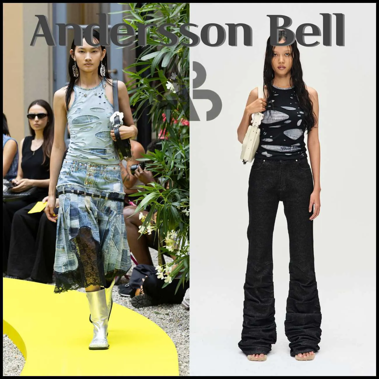 ANDERSSON BELL  |Crew Neck Sleeveless Street Style Cotton Tanks & Camisoles