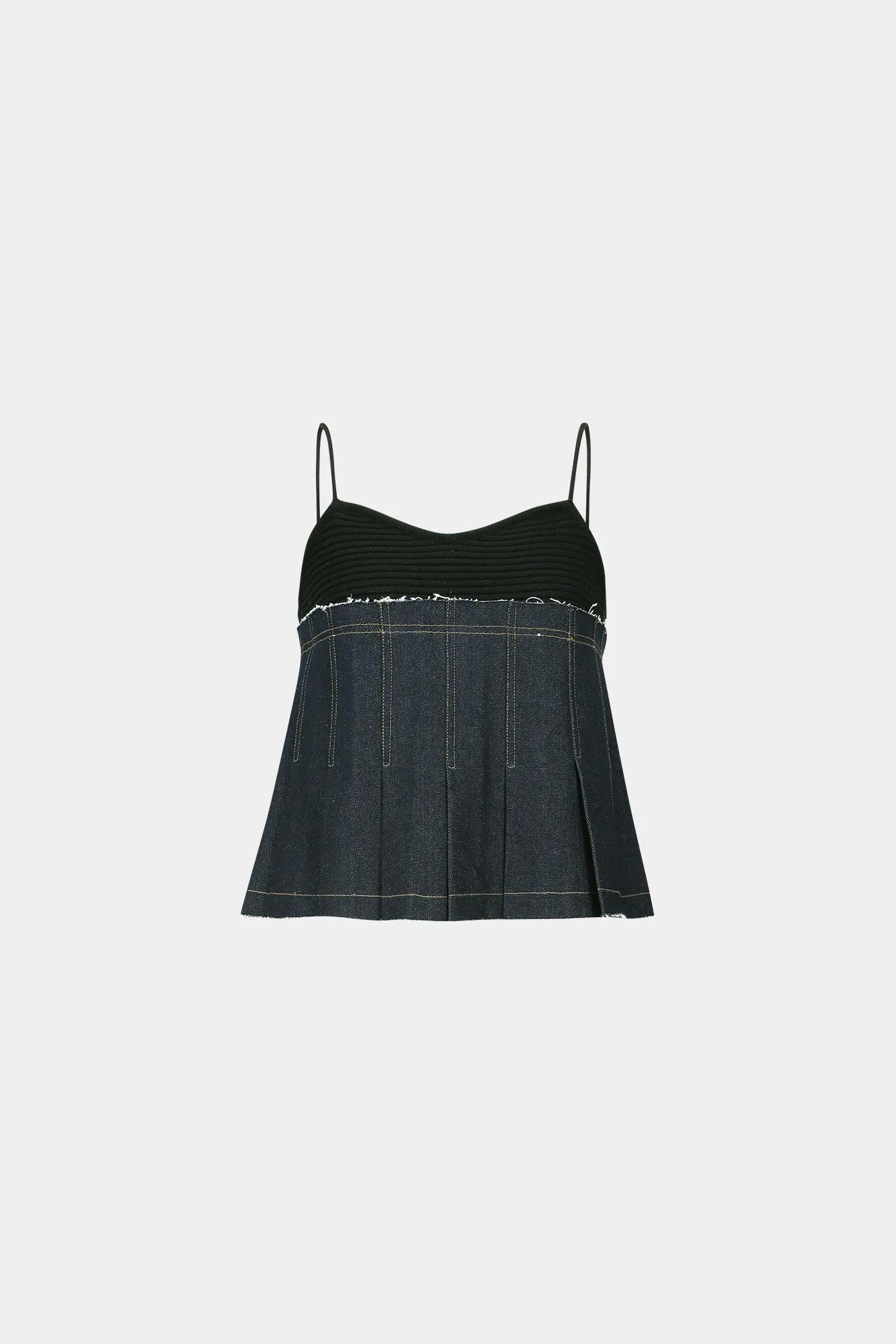 ANDERSSON BELL  |Denim Nylon Sleeveless Street Style Cotton Tanks & Camisoles