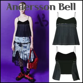 ANDERSSON BELL  |Denim Nylon Sleeveless Street Style Cotton Tanks & Camisoles