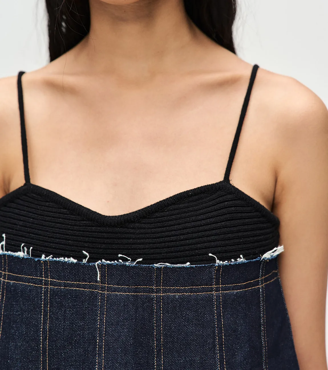 ANDERSSON BELL  |Denim Nylon Sleeveless Street Style Cotton Tanks & Camisoles