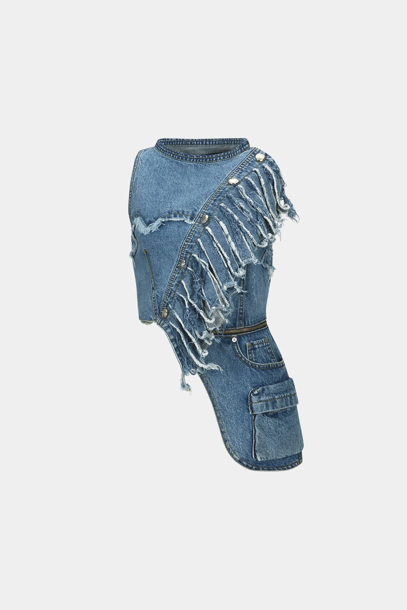 ANDERSSON BELL  |Denim Sleeveless Street Style Cotton Long Sleeve T-shirt