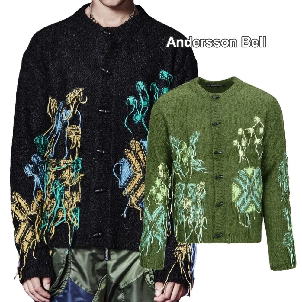 ANDERSSON BELL  |Flower Patterns Wool Cashmere Street Style Plain Logo