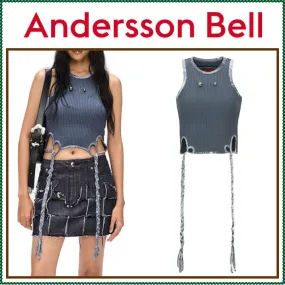 ANDERSSON BELL  |Sleeveless Street Style Logo Tanks & Camisoles