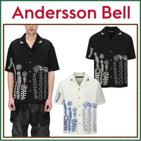 ANDERSSON BELL  |Street Style Cotton Short Sleeves Logo Shirts