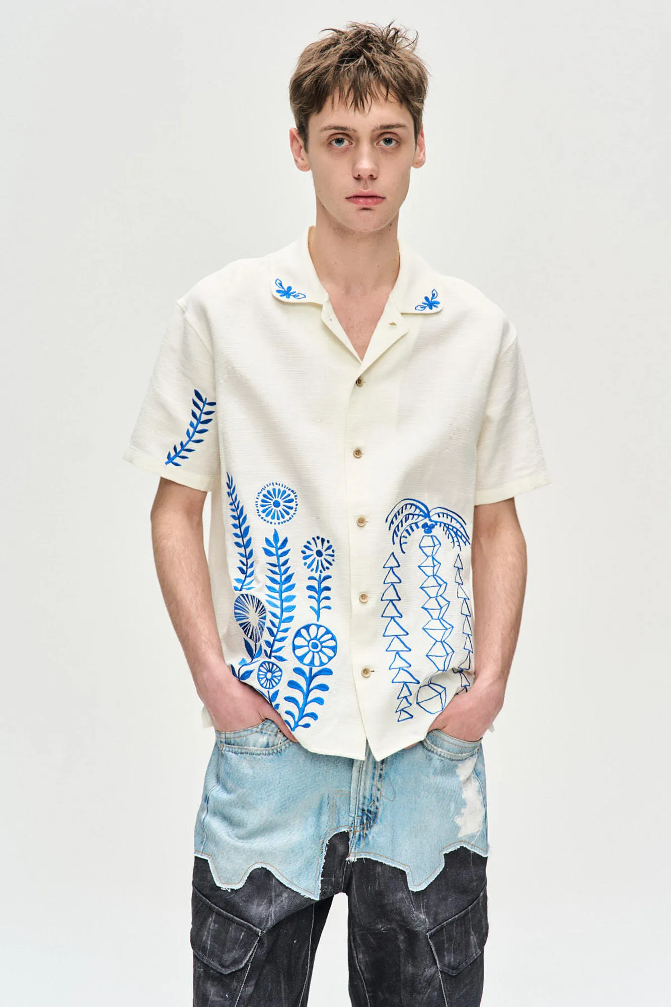 ANDERSSON BELL  |Street Style Cotton Short Sleeves Logo Shirts