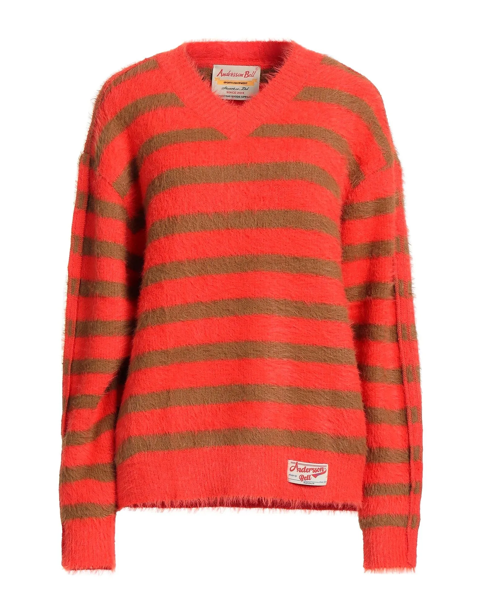 ANDERSSON BELL  |Stripes Casual Style Nylon Street Style V-Neck Bi-color