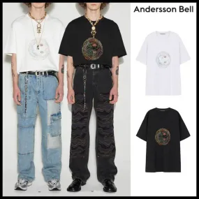 ANDERSSON BELL  |Unisex Street Style Plain Cotton Short Sleeves Oversized