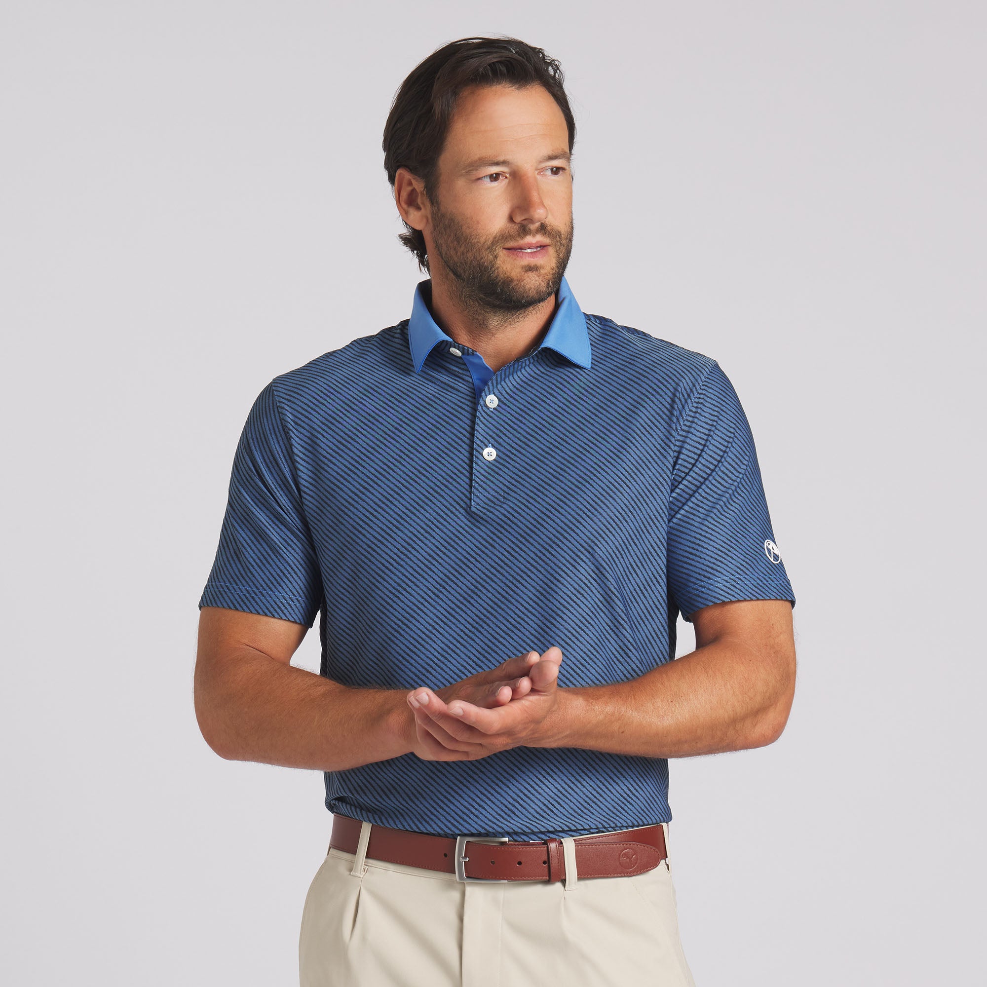 AP Jacquard Stripe Golf Polo