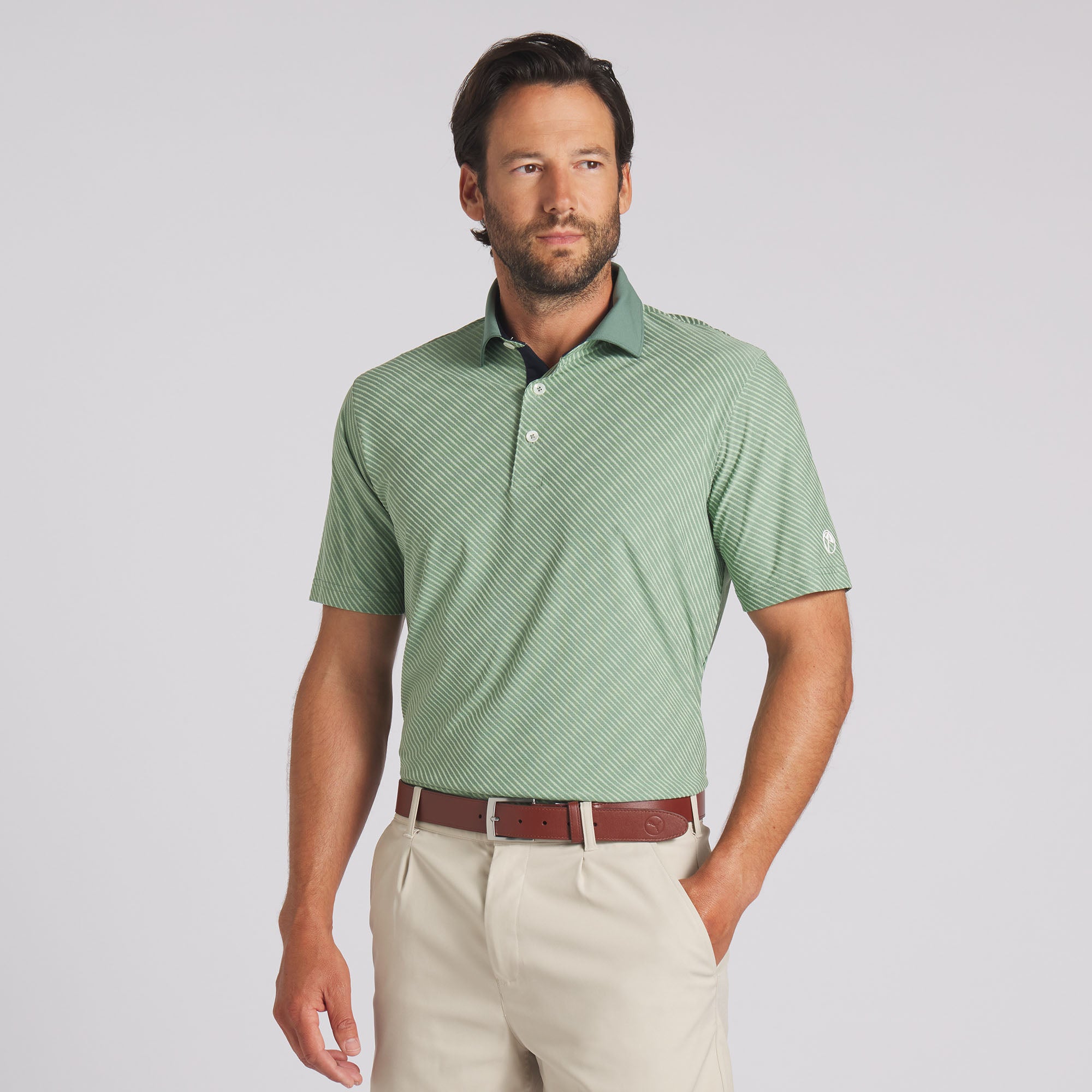 AP Jacquard Stripe Golf Polo