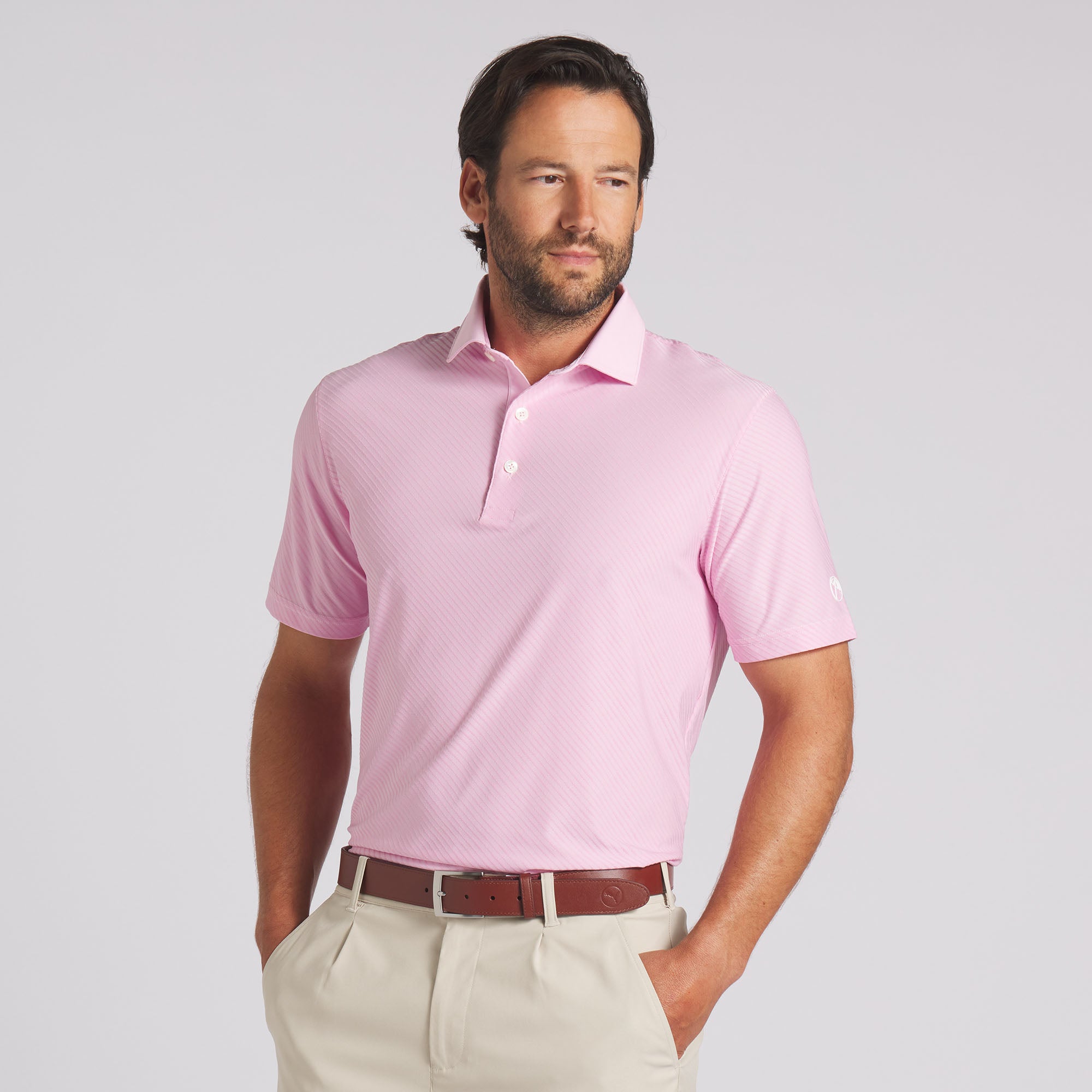 AP Jacquard Stripe Golf Polo