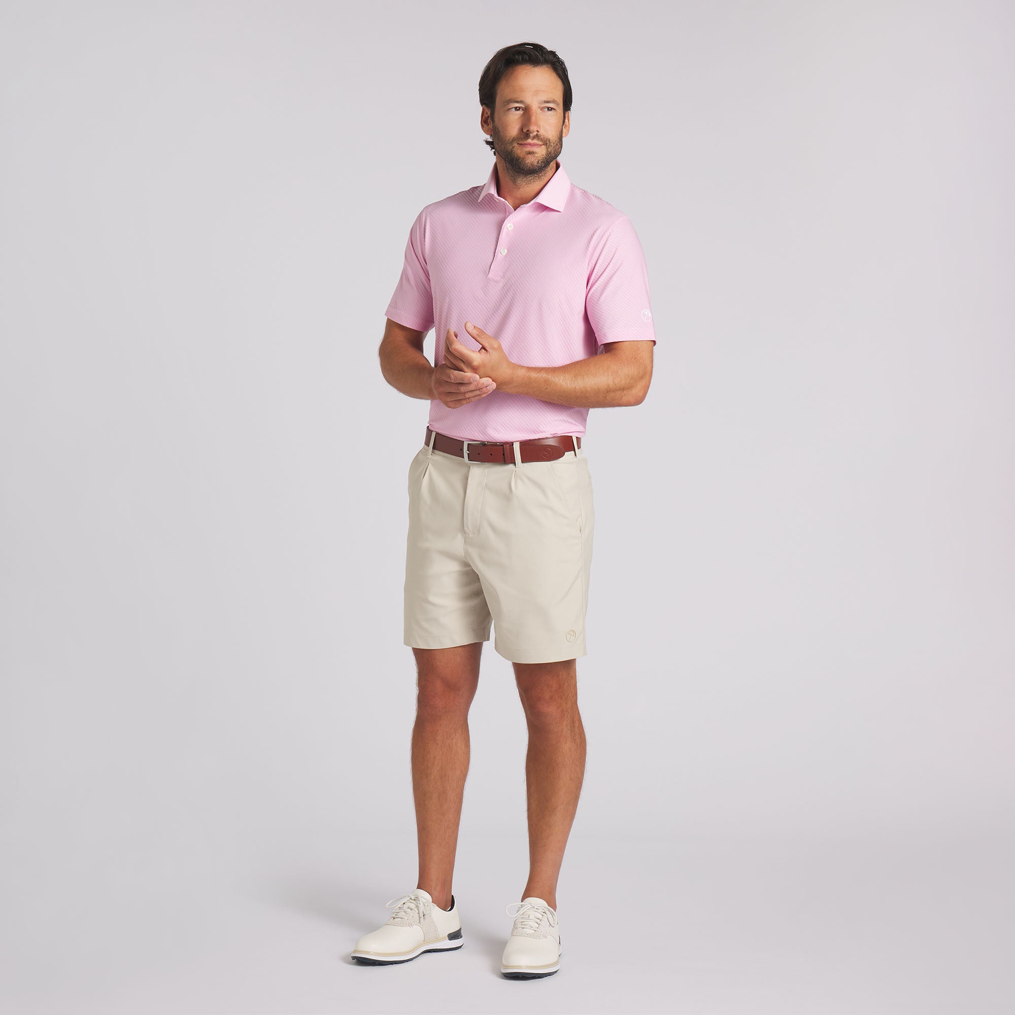 AP Jacquard Stripe Golf Polo