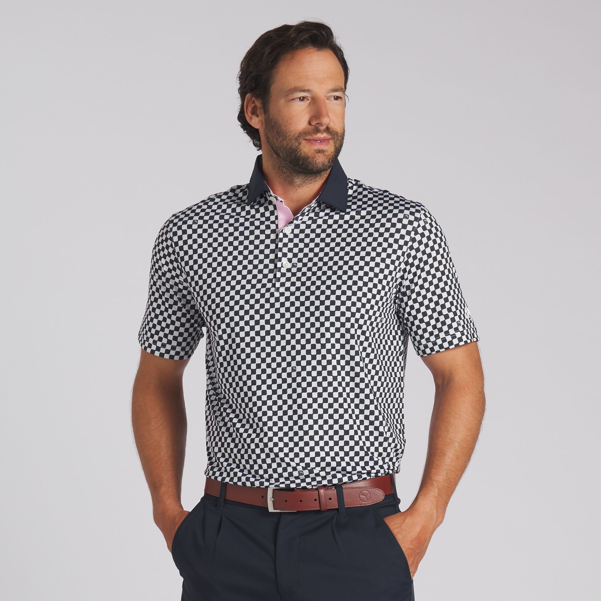 AP MATTR Checkered Golf Polo