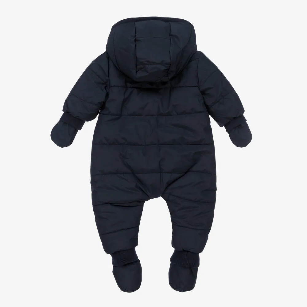 Baby Boys Blue Logo Snowsuit