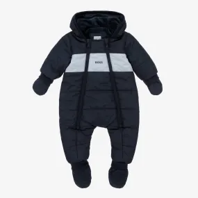 Baby Boys Blue Logo Snowsuit