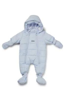 Baby snowsuit in water-repellent fabric with logo details