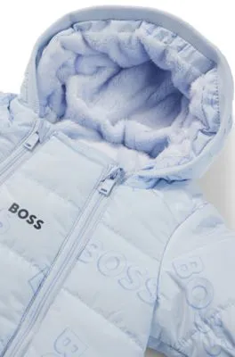 Baby snowsuit in water-repellent fabric with logo details