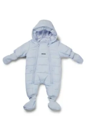 Baby snowsuit in water-repellent fabric with logo details