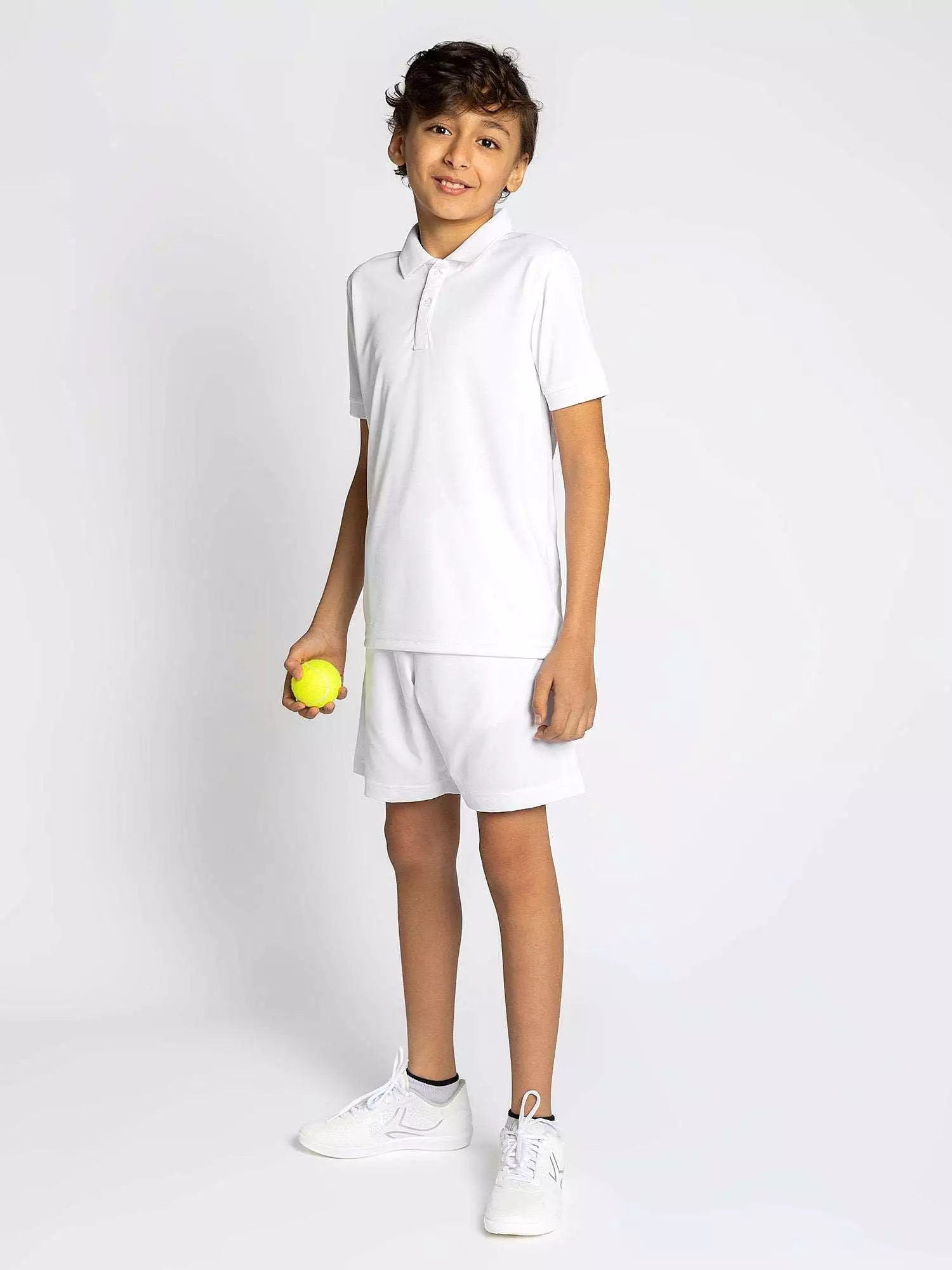 Boys Classic Rib Collar Polo - White