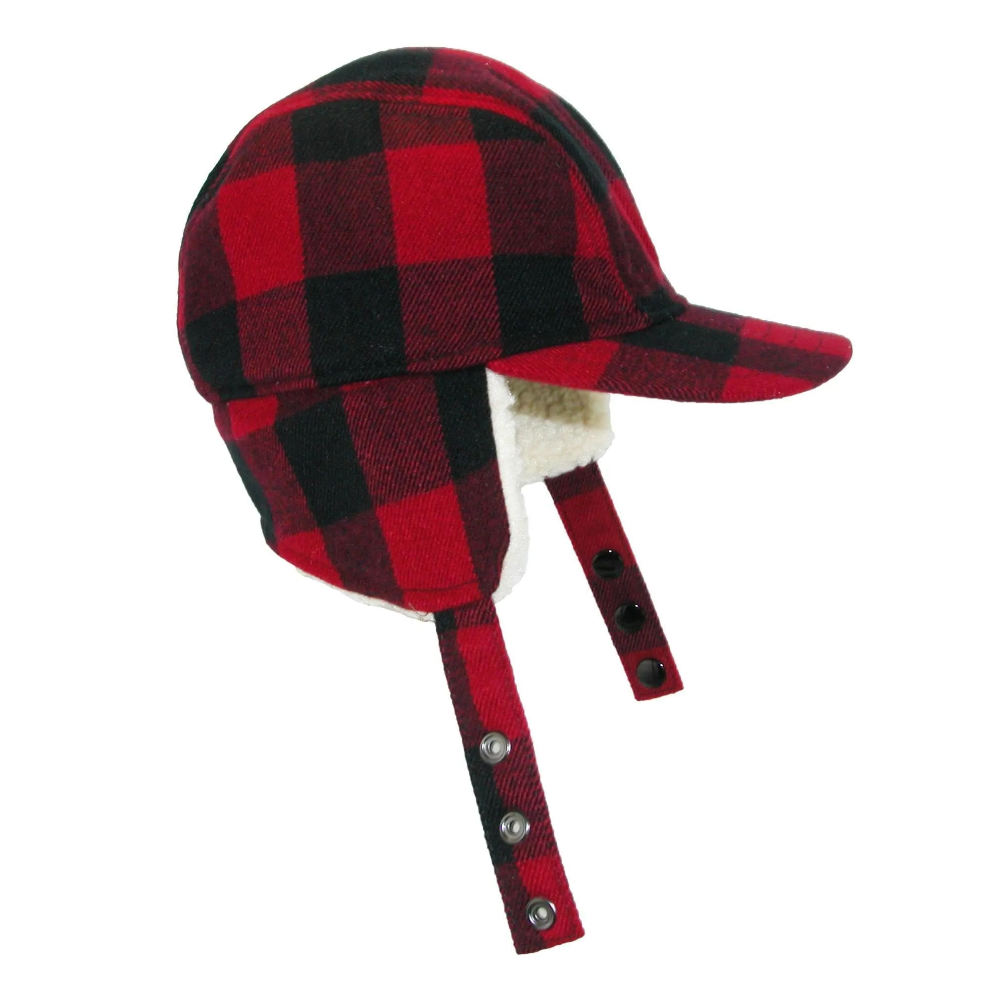 Broner Men's Wool Plaid Outdoor Cap with Sherpa Earflaps