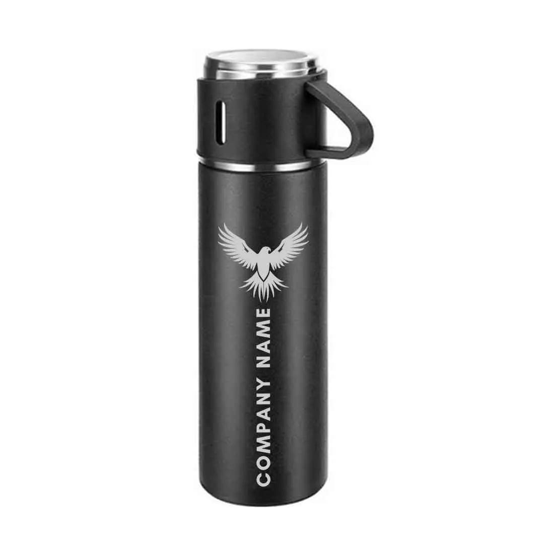 Coffee Tea Thermos with Logo - Vacuum Flask with 3 Cup For Corporate Gifting