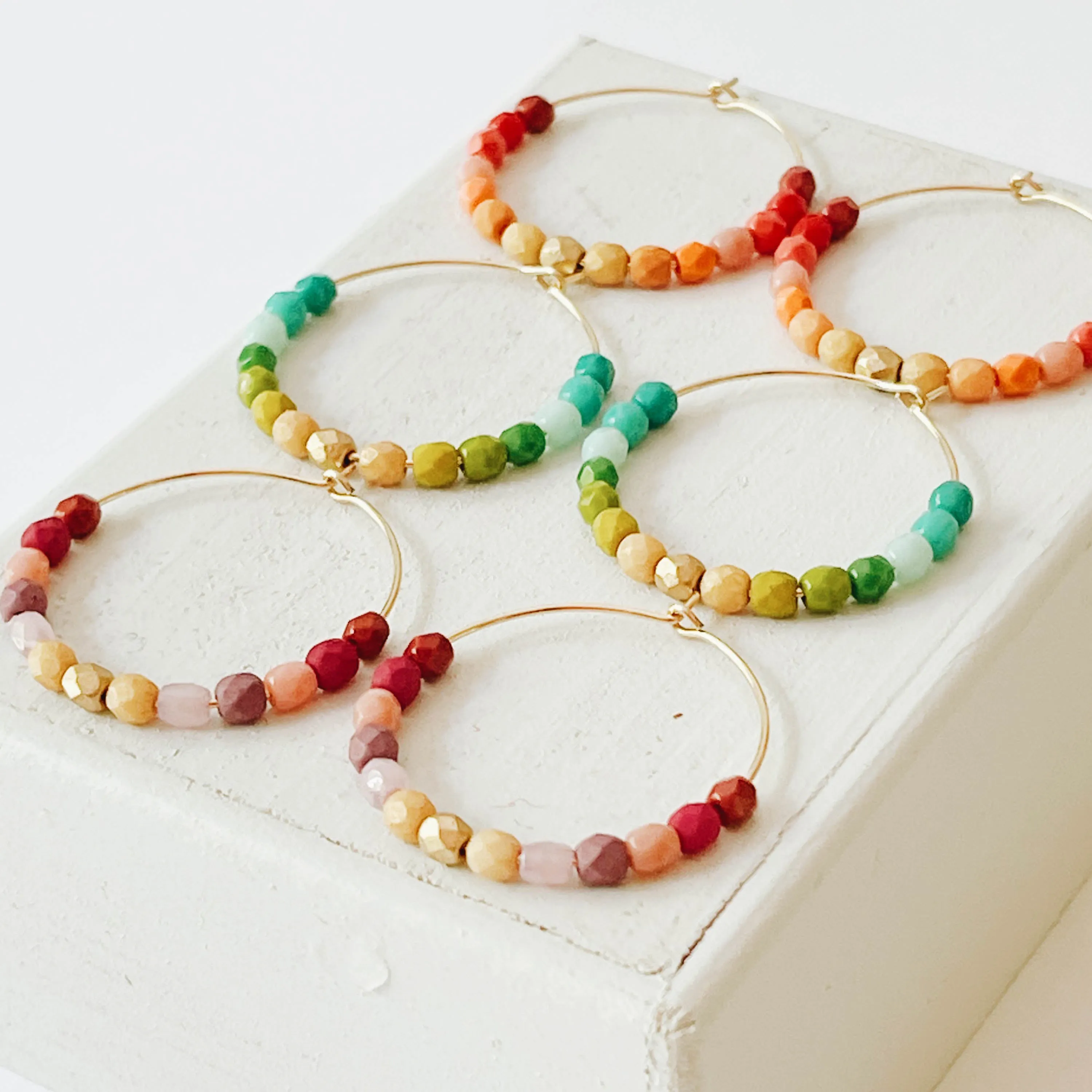 Colorful Gold Filled Ombre Hoops