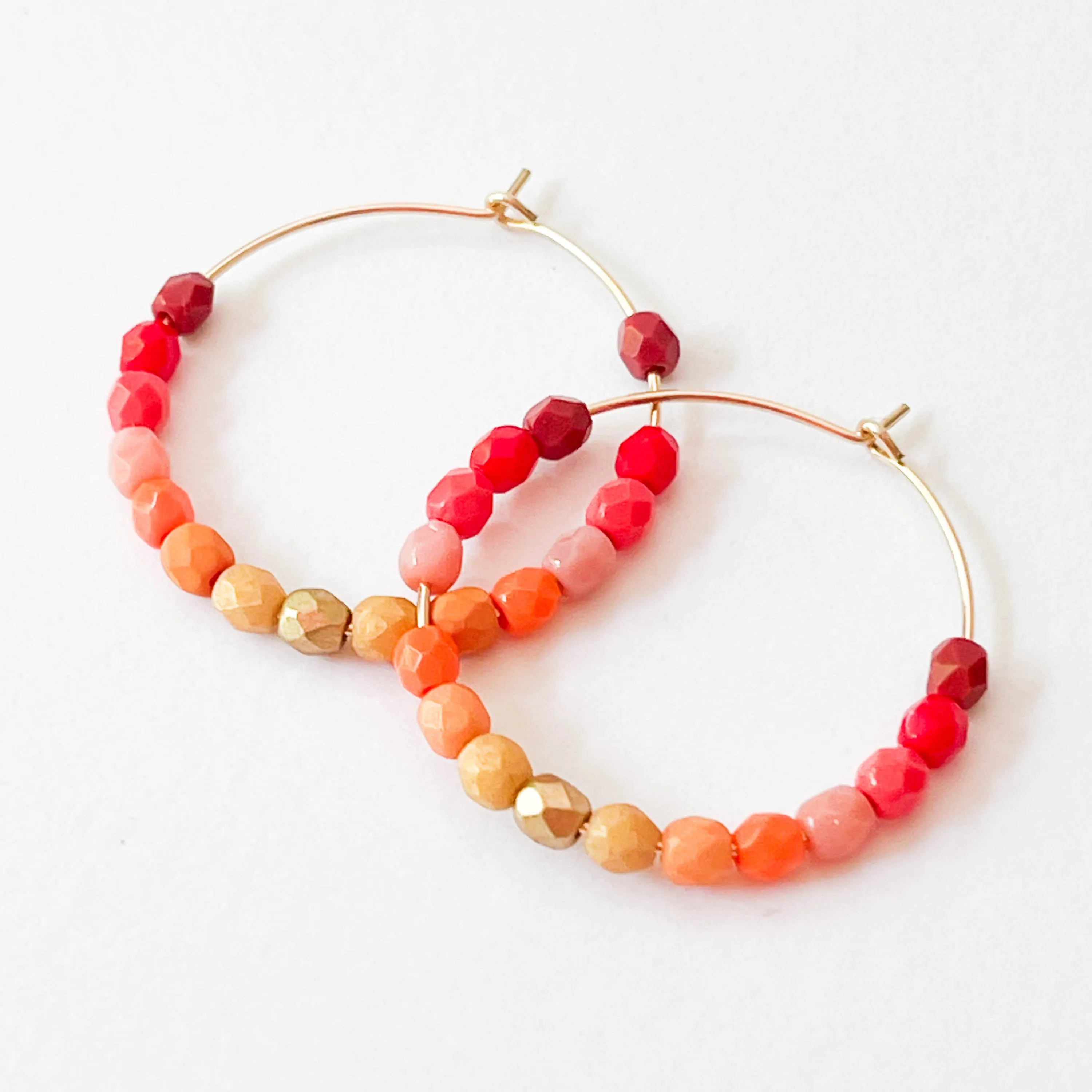 Colorful Gold Filled Ombre Hoops