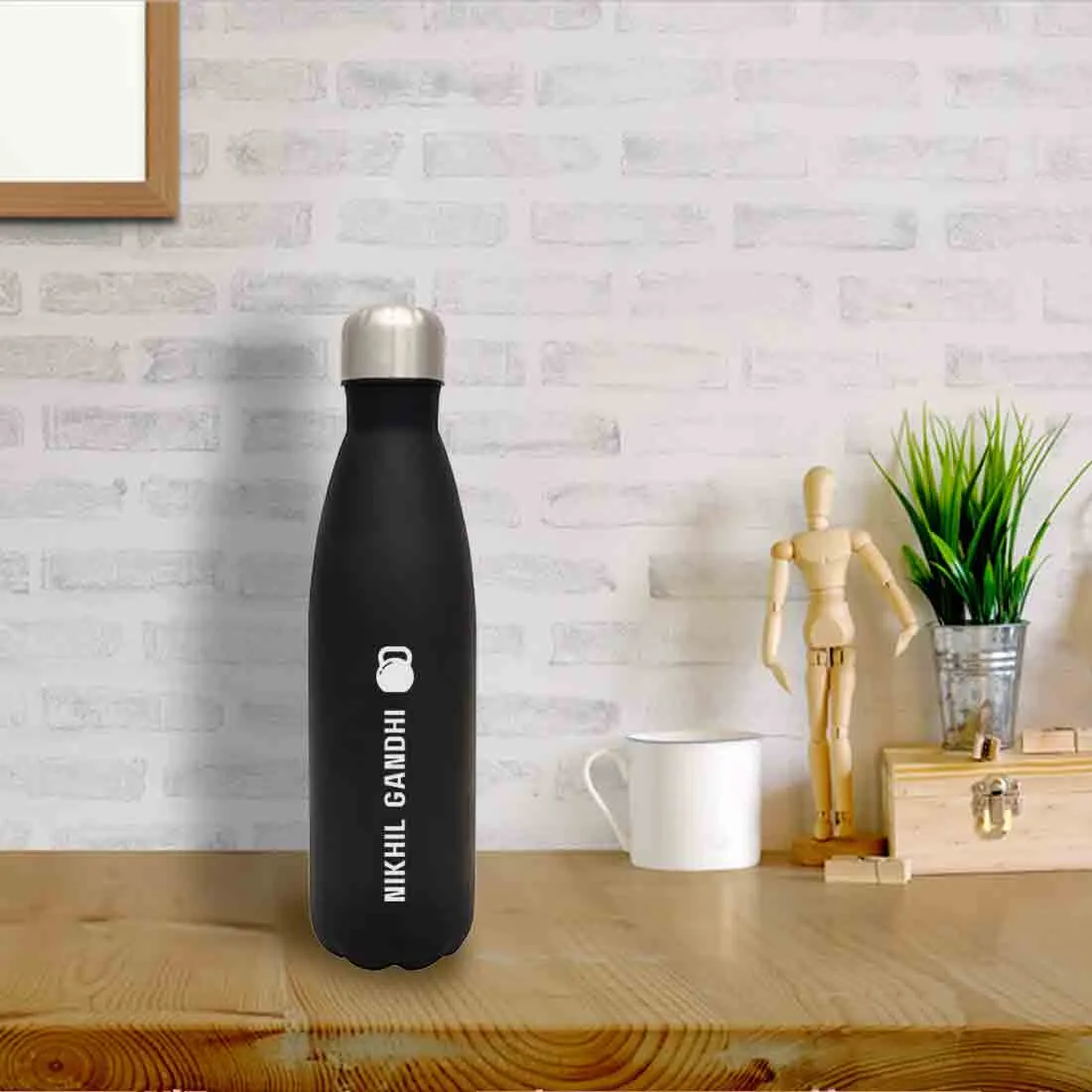 Customized Cola Shape Thermos Water Bottle Stainless Steel With Your Name - 500ml