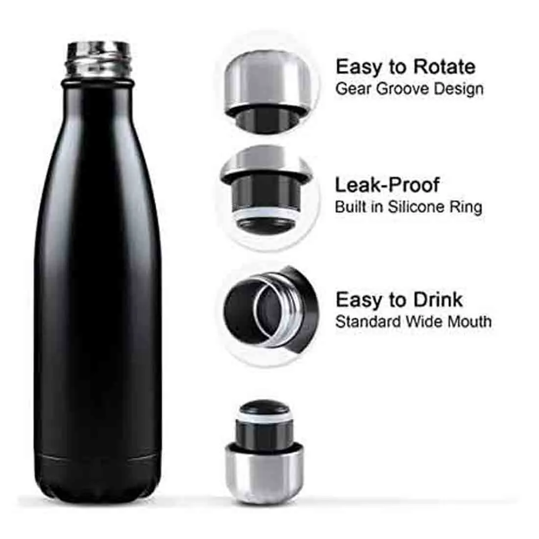 Customized Cola Shape Thermos Water Bottle Stainless Steel With Your Name - 500ml