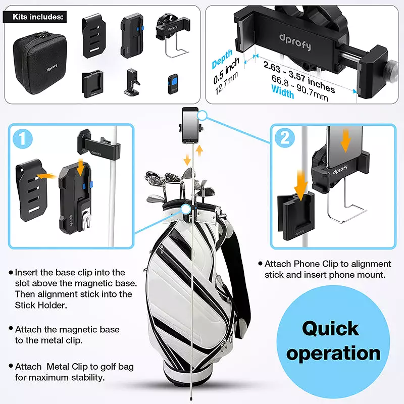 Dprofy Phone Caddy For Golf Cart Help Improve Golf Swing