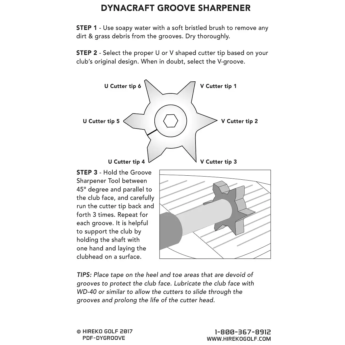 Dynacraft Golf Club Groove Sharpener Tool