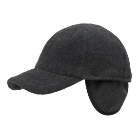 Fleece Baseball Classic Cap with Earflaps in Dark Grey Melange (Size 62) by Wigens