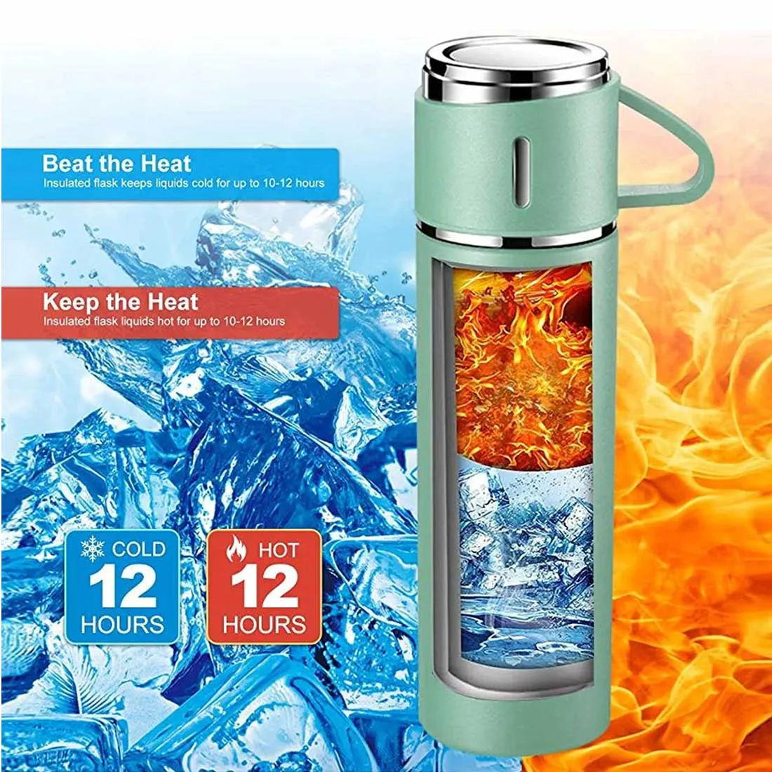 Gifts for Dad Birthday Travel Thermos Flask With 2 Cups Gift Set Box -  Cheers Dad