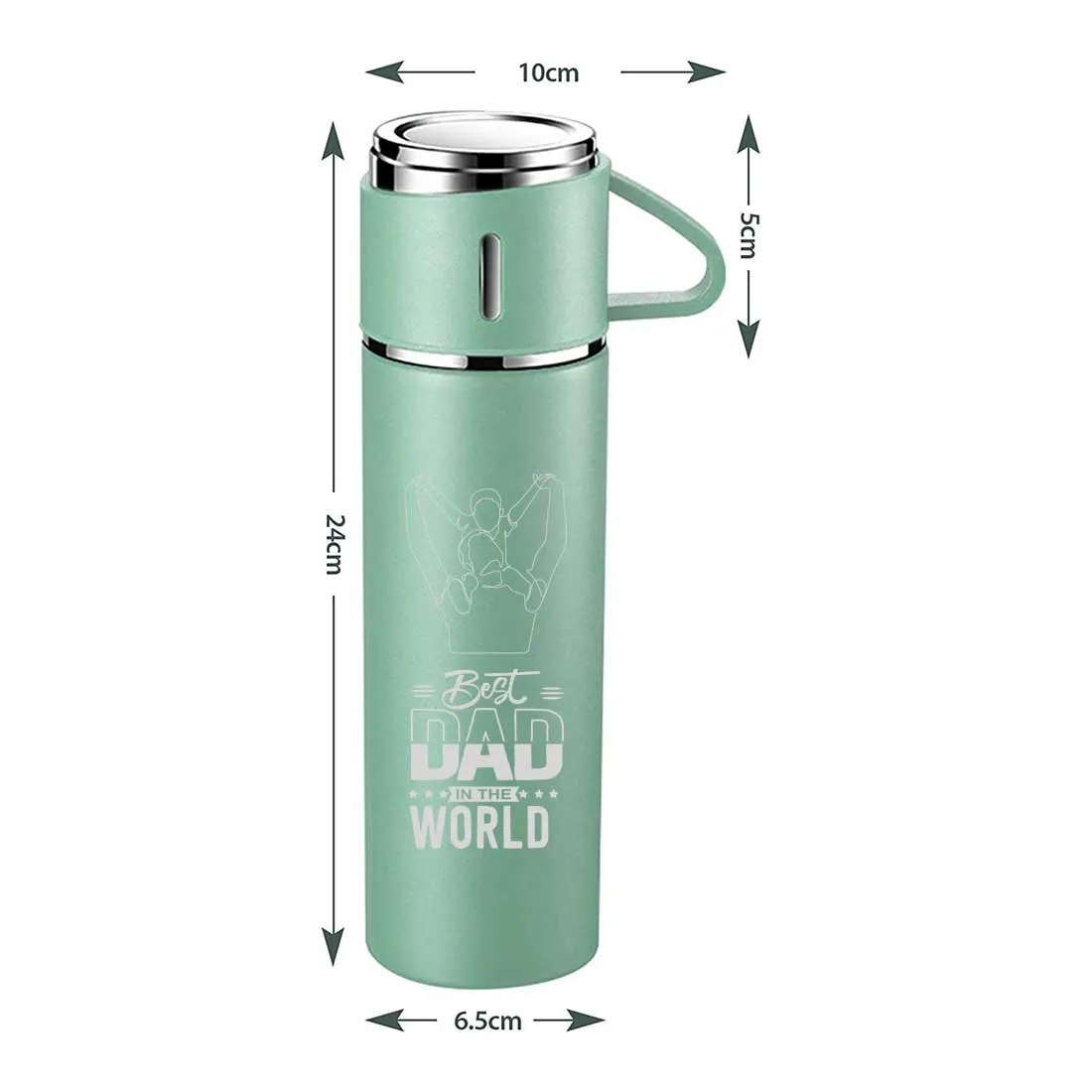 Gifts for Dad Travel Thermos With 2 Cups Gift Set Box -  World Best Dad